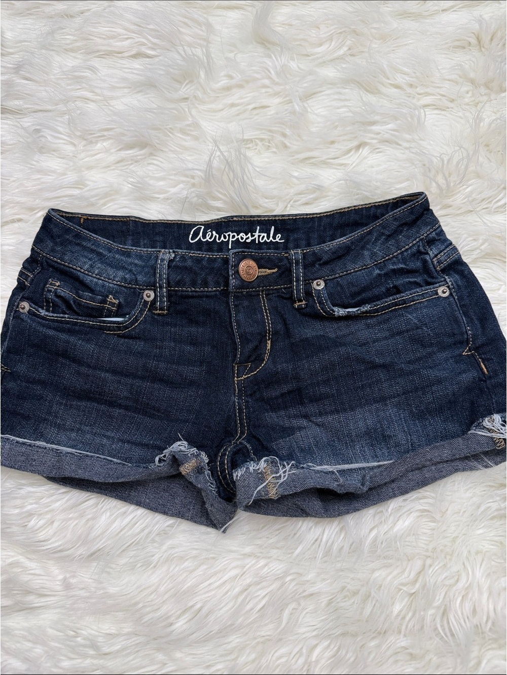 Aeropostale Dark Wash Denim Shorts Size 00 Shorty